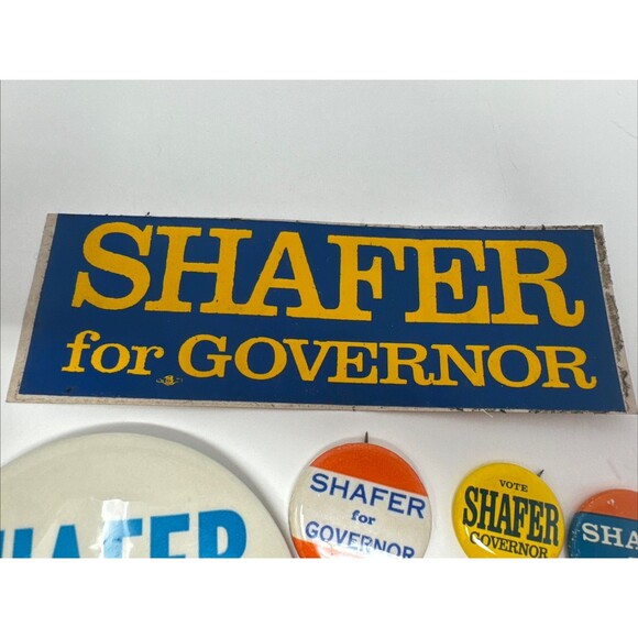 LOT Ray Shafer 1966 Pennsylvania Governor campaign pin button bumper sticker - Picture 4 of 6
